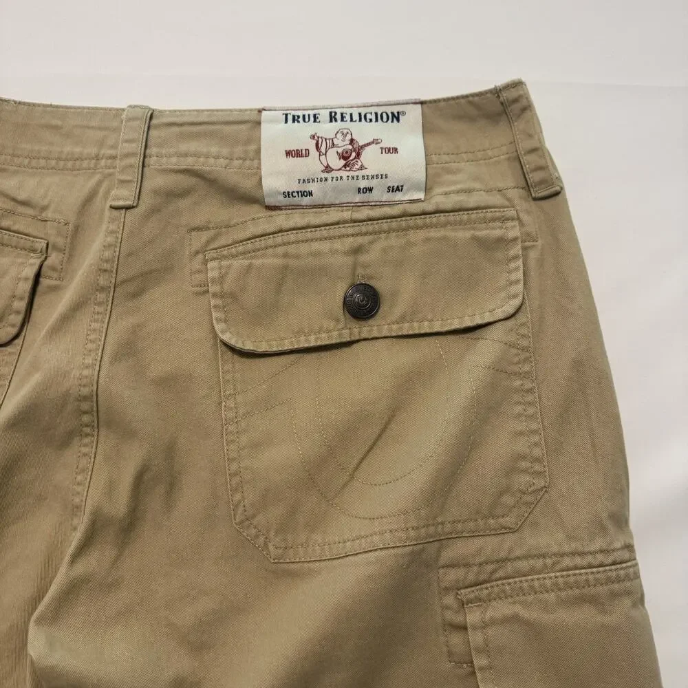 TRUE RELIGION FLAP POCKET CARGO SHORTS MEN'S SIZE 33 WAIST INSEAM 12